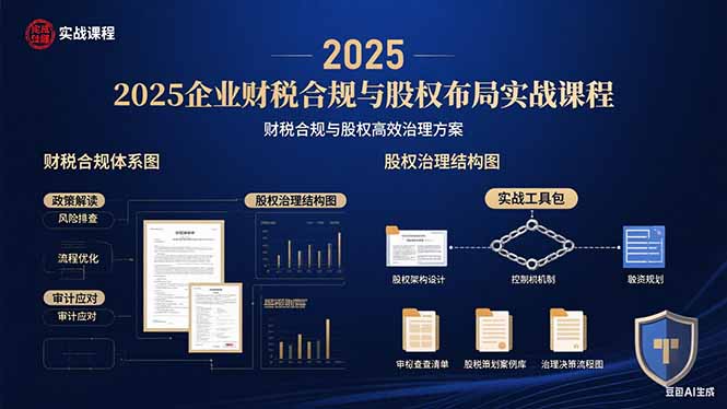 2025企业财税合规与股权布局的实战课程：财税合规与股权高效治理方案-第1张图片-我要自学网