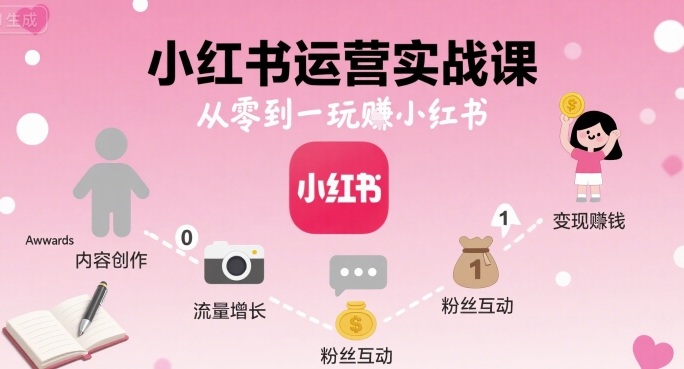 小红书运营实战课，从零到一玩賺小红书-第1张图片-我要自学网