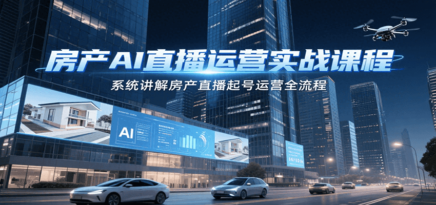 房产AI直播运营实战课程，系统讲解房产直播起号运营全流程-第1张图片-我要自学网