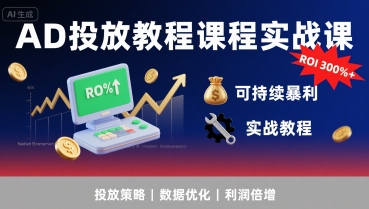 AD投放教程课程实战课，实现广告ROI300%+可持续暴利-第1张图片-我要自学网