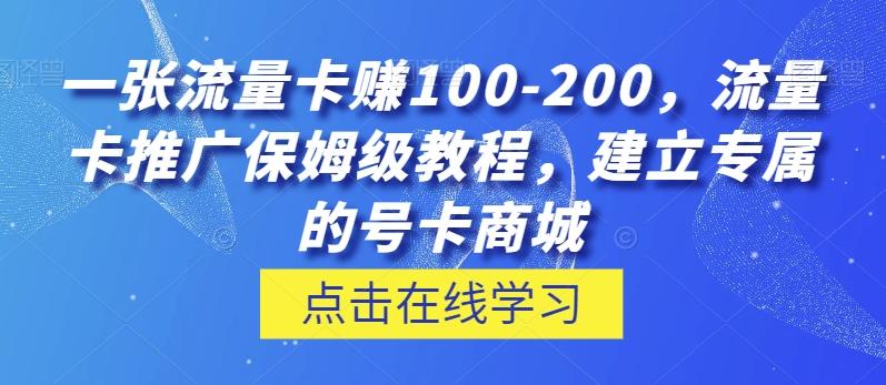 一张流量卡赚100-200，流量卡推广保姆级教程，建立专属的号卡商城-第1张图片-我要自学网