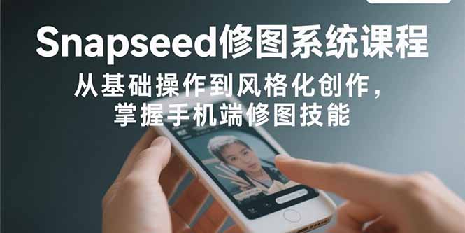 Snapseed修图系统课程：从基础操作到风格化创作，掌握手机端修图技能-第1张图片-我要自学网