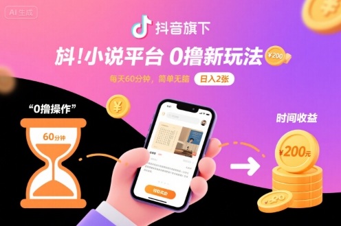 抖音旗下小说平台0撸新玩法,每天挂G60分钟,简单无脑,日入2张【揭秘】-第1张图片-我要自学网 抖音旗下小说平台0撸新玩法,每天挂G60分钟,简单无脑,日入2张【揭秘】-第1张图片-我要自学网