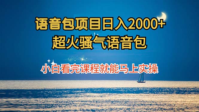 语音包项目 日入2000+ 超火骚气语音包小白看完课程就能马上实操-第1张图片-我要自学网