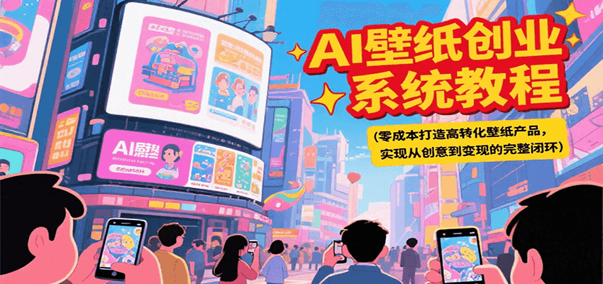 AI壁纸创业系统教程，零成本打造高转化壁纸产品，实现从创意到变现的完整闭环-第1张图片-我要自学网