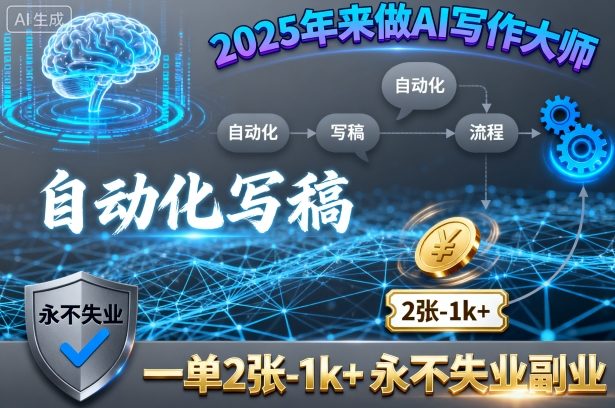 2025年来做AI写作大师,自动化写稿,一单2张-1k+,永不失业副业-第1张图片-我要自学网 2025年来做AI写作大师,自动化写稿,一单2张-1k+,永不失业副业-第1张图片-我要自学网