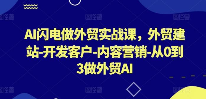 AI闪电做外贸实战课，​外贸建站-开发客户-内容营销-从0到3做外贸AI-第1张图片-我要自学网