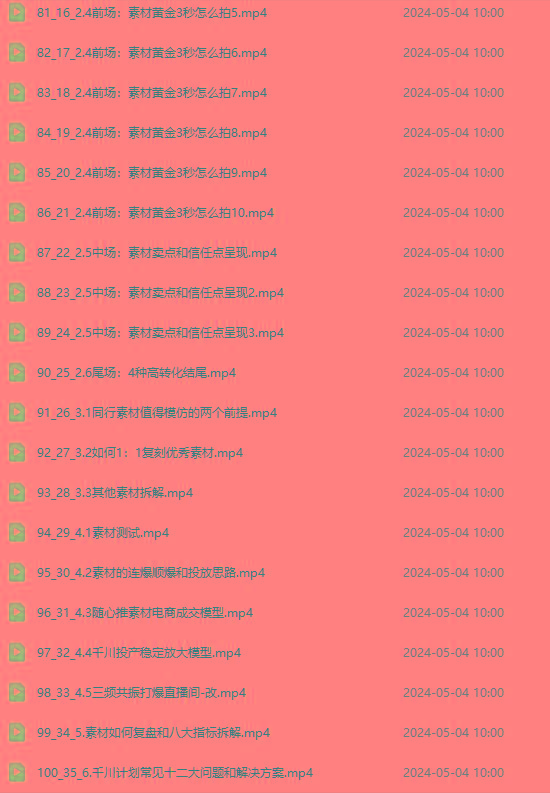 2024单品正价起号，直播素材投流选品：选品课+投流课+素材课+卡首屏/100节-第6张图片-我要自学网