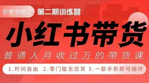 小Red书带货42天训练营 2.0版，宝妈+自由职+上班族+大学生，提高副业收入的大红利项目-第1张图片-我要自学网