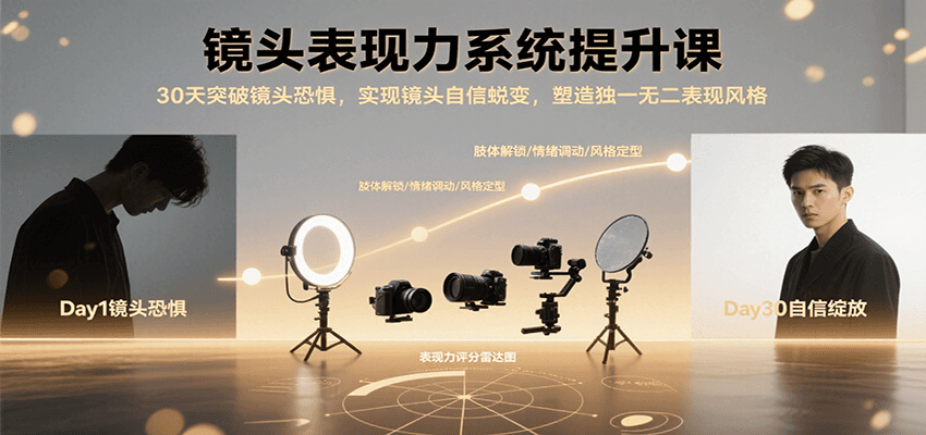 镜头表现力系统提升课，30天突破镜头恐惧实现自信蜕变，塑造独一无二表现风格-第1张图片-我要自学网