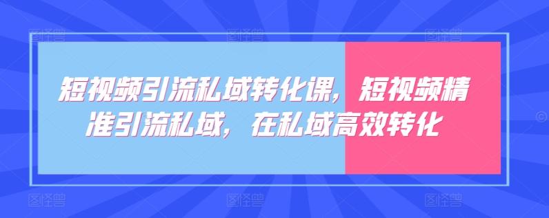 短视频引流私域转化课,短视频精准引流私域,在私域高效转化-第1张图片-我要自学网 短视频引流私域转化课,短视频精准引流私域,在私域高效转化-第1张图片-我要自学网