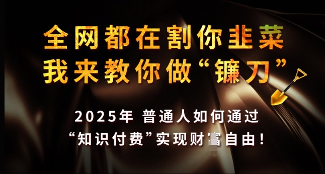 全网都在割你韭菜,我来教你做镰刀,2025年普通人如何通过 知识付费 实现财F自由【揭秘】-第1张图片-我要自学网 全网都在割你韭菜,我来教你做镰刀,2025年普通人如何通过 知识付费 实现财F自由【揭秘】-第1张图片-我要自学网