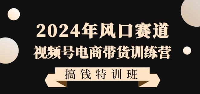 2024年风口赛道视频号电商带货训练营搞钱特训班，带领大家快速入局自媒体电商带货-第1张图片-我要自学网