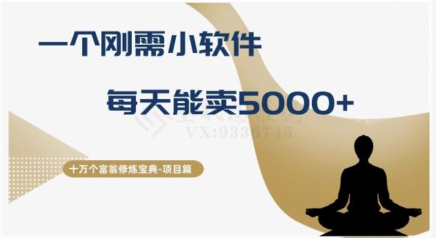 十万个富翁修炼宝典之17.一个刚需小软件，每天能卖5000+-第1张图片-我要自学网