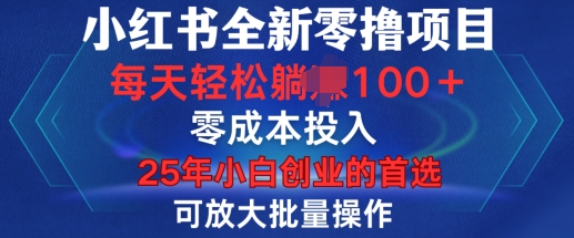 小红书全新纯零撸项目，只要有号就能玩，可放大批量操作，轻松日入100+【揭秘】-第1张图片-我要自学网