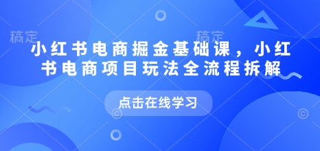 小红书电商掘金课，小红书电商项目玩法全流程拆解(更新5月)-第1张图片-我要自学网