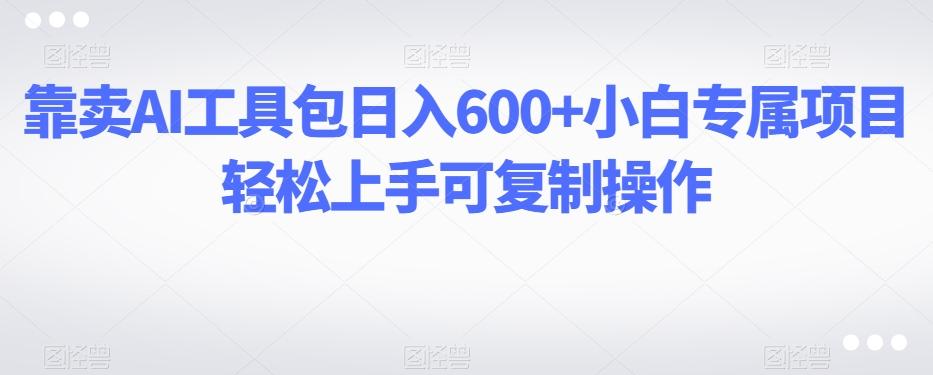 靠卖AI工具包日入600+小白专属项目轻松上手可复制操作-第1张图片-我要自学网