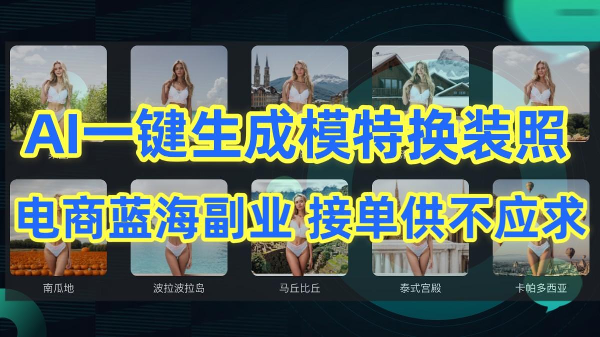 AI制作一键生成模特换装照，电商蓝海副业，接单供不应求-第1张图片-我要自学网