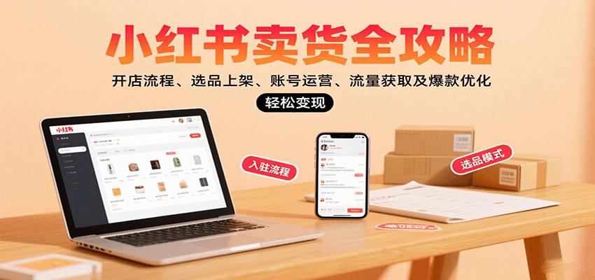小红书卖货全攻略：开店流程、选品上架、账号运营、流量获取及爆款优化，轻松变现-第1张图片-我要自学网