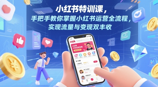 小红书特训课，手把手教你掌握小红书运营全流程，实现流量与变现双丰收-第1张图片-我要自学网
