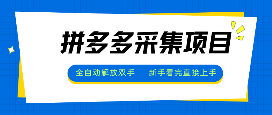 拼多多采集项目，全自动解放双手，单号日入30+-第1张图片-我要自学网