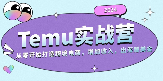 2024Temu实战营：从零开始打造跨境电商，增加收入，出海赚美金-第1张图片-我要自学网