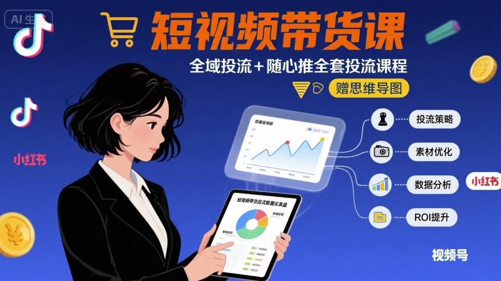 最新短视频带货课,全域投流+随心推全套投流课程+思维导图-第1张图片-我要自学网 最新短视频带货课,全域投流+随心推全套投流课程+思维导图-第1张图片-我要自学网