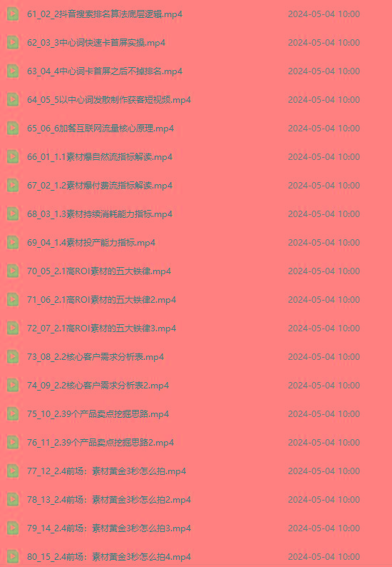 2024单品正价起号，直播素材投流选品：选品课+投流课+素材课+卡首屏/100节-第5张图片-我要自学网