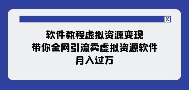 软件教程虚拟资源变现：带你全网引流卖虚拟资源软件，月入过万（11节课）-第1张图片-我要自学网