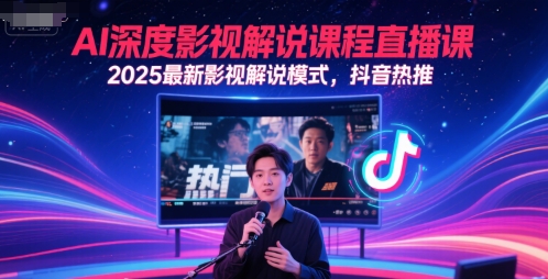 AI深度影视解说课程直播课，2025最新影视解说模式，抖音热推-第1张图片-我要自学网