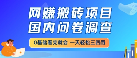 网创搬砖项目,国内问卷调查,小白轻松上手,一天三四张的也不难,干就完了【揭秘】-第1张图片-我要自学网 网创搬砖项目,国内问卷调查,小白轻松上手,一天三四张的也不难,干就完了【揭秘】-第1张图片-我要自学网