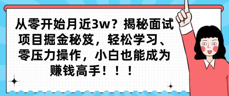 从零开始月近3w？揭秘面试项目掘金秘笈，轻松学习、零压力操作，小白也能成为赚钱高手-第1张图片-我要自学网