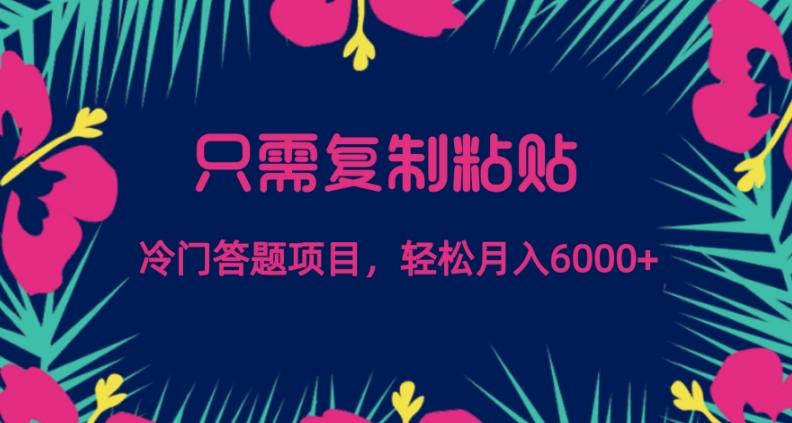 只需复制粘贴,冷门答题项目,轻松月入6000-第1张图片-我要自学网 只需复制粘贴,冷门答题项目,轻松月入6000-第1张图片-我要自学网