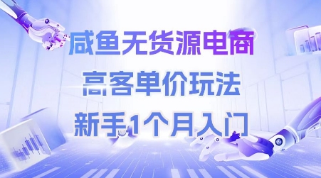咸鱼无货源电商，高客单价玩法，新手1个月入门-第1张图片-我要自学网