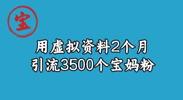 宝哥虚拟资料项目，2个月引流3500个宝妈粉-第1张图片-我要自学网