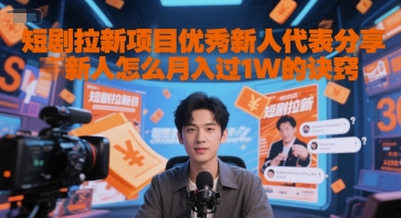 短剧拉新项目优秀新人代表分享新人怎么月入过1W的诀窍-第1张图片-我要自学网