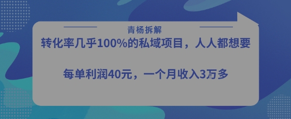 转化率最高的私域项目,每单利润40-50米,月入过1w-第1张图片-我要自学网 转化率最高的私域项目,每单利润40-50米,月入过1w-第1张图片-我要自学网