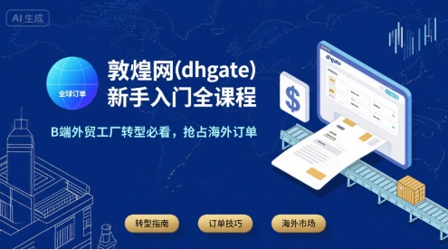 敦煌网(dhgate)新手入门全课程，B端外贸工厂转型必看，抢占海外订单-第1张图片-我要自学网