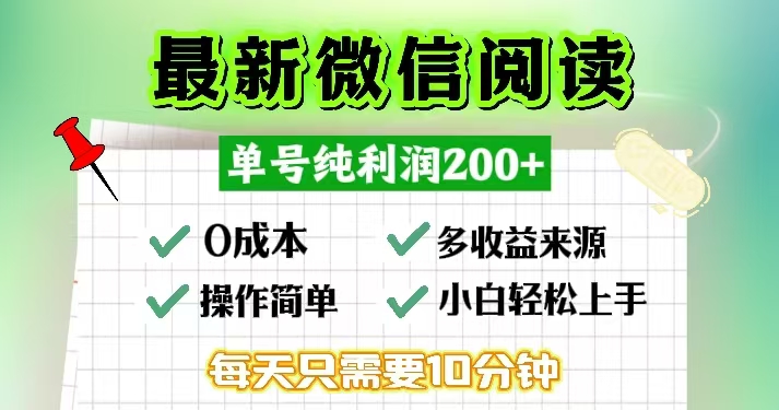 微信阅读最新玩法,每天十分钟,单号一天200+,简单0零成本,当日提现-第1张图片-我要自学网 微信阅读最新玩法,每天十分钟,单号一天200+,简单0零成本,当日提现-第1张图片-我要自学网