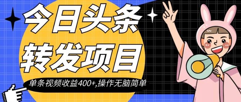 今日头条转发项目，单条视频收益400+,操作无脑简单【揭秘】-第1张图片-我要自学网