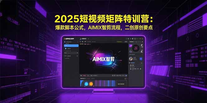 2025短视频矩阵特训营：爆款脚本公式，AIMIX智剪流程，二创原创要点-第1张图片-我要自学网