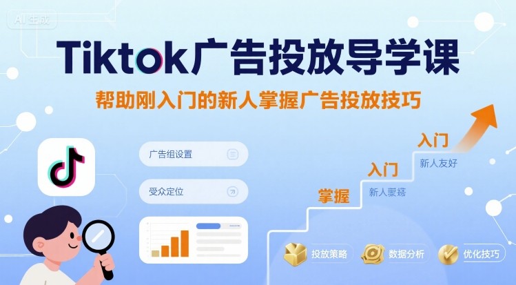 Tiktok广告投放导学课，帮助刚入门的新人掌握广告投放技巧-第1张图片-我要自学网