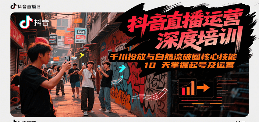 抖音直播运营深度培训，千川投放与自然流核心技能，10天掌握起号及运营(6-7月新课)-第1张图片-我要自学网