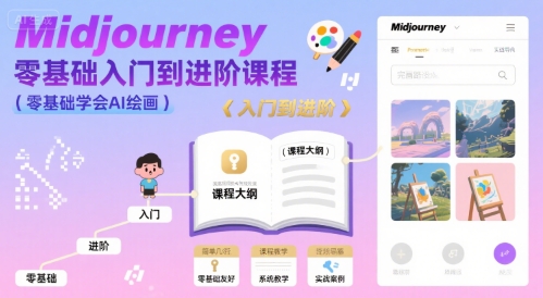 midjourney零基础入门到进阶课程，零基础学会AI绘画-第1张图片-我要自学网