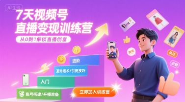 7天视频号直播变现训练营，带你从0到1解锁视频号直播创富-第1张图片-我要自学网