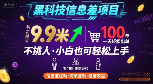 黑科技信息差项目,一单利润9.9米,一天简简单单出100单,不挑人,小白也可轻松上手【揭秘】-第1张图片-我要自学网 黑科技信息差项目,一单利润9.9米,一天简简单单出100单,不挑人,小白也可轻松上手【揭秘】-第1张图片-我要自学网