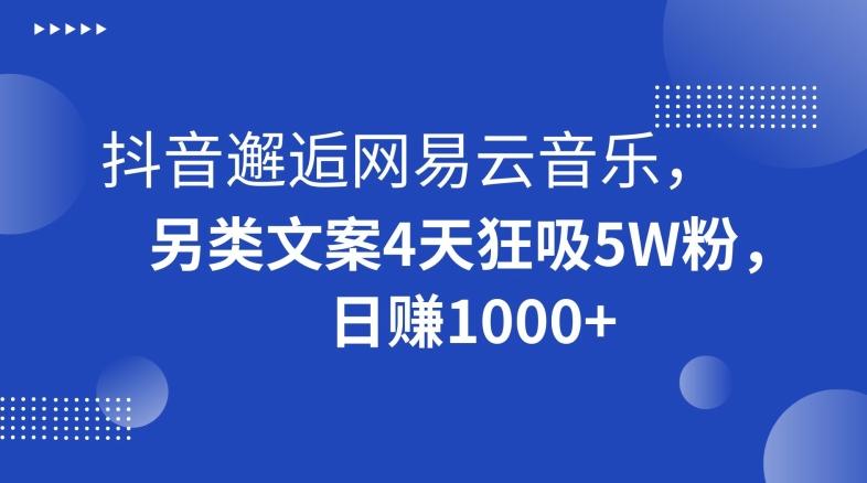 抖音邂逅网易云音乐,另类文案4天狂吸5W粉,日赚1000+【揭秘】-第1张图片-我要自学网 抖音邂逅网易云音乐,另类文案4天狂吸5W粉,日赚1000+【揭秘】-第1张图片-我要自学网