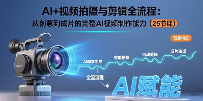 AI+视频拍摄与剪辑全流程:从创意到成片的完整AI视频制作能力(25节课-第1张图片-我要自学网 AI+视频拍摄与剪辑全流程:从创意到成片的完整AI视频制作能力(25节课-第1张图片-我要自学网