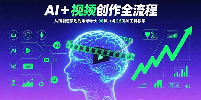 AI+短视频创作全流程：从创意策划到账号增长，96节课(含26项AI工具教学-第1张图片-我要自学网