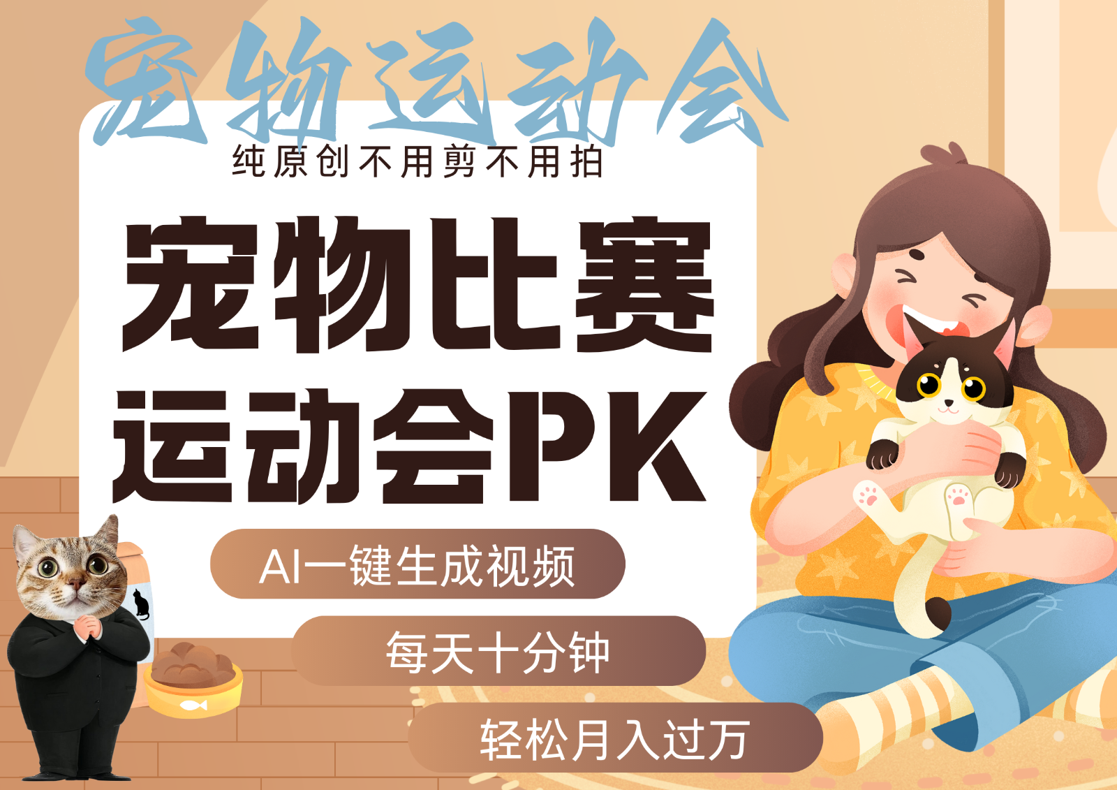 AI萌宠运动员跳水 射击 篮球 足球比赛 每天十分钟 附详细提示词文案库 代替做…-第1张图片-我要自学网